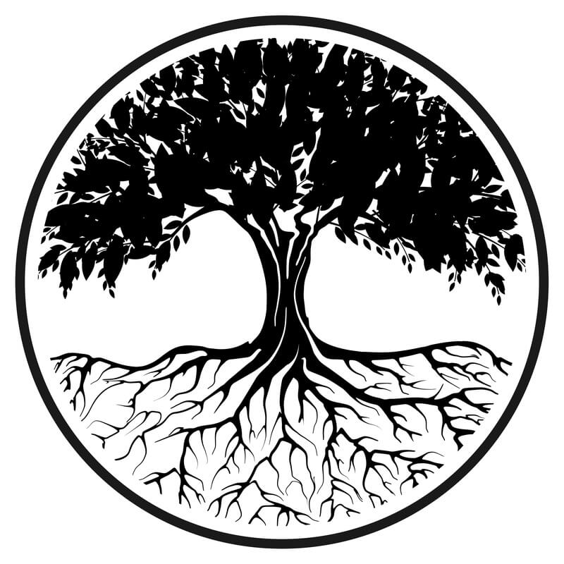 A circular tree of life symbol