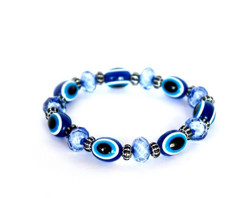 An evil eye bracelet designed with beads