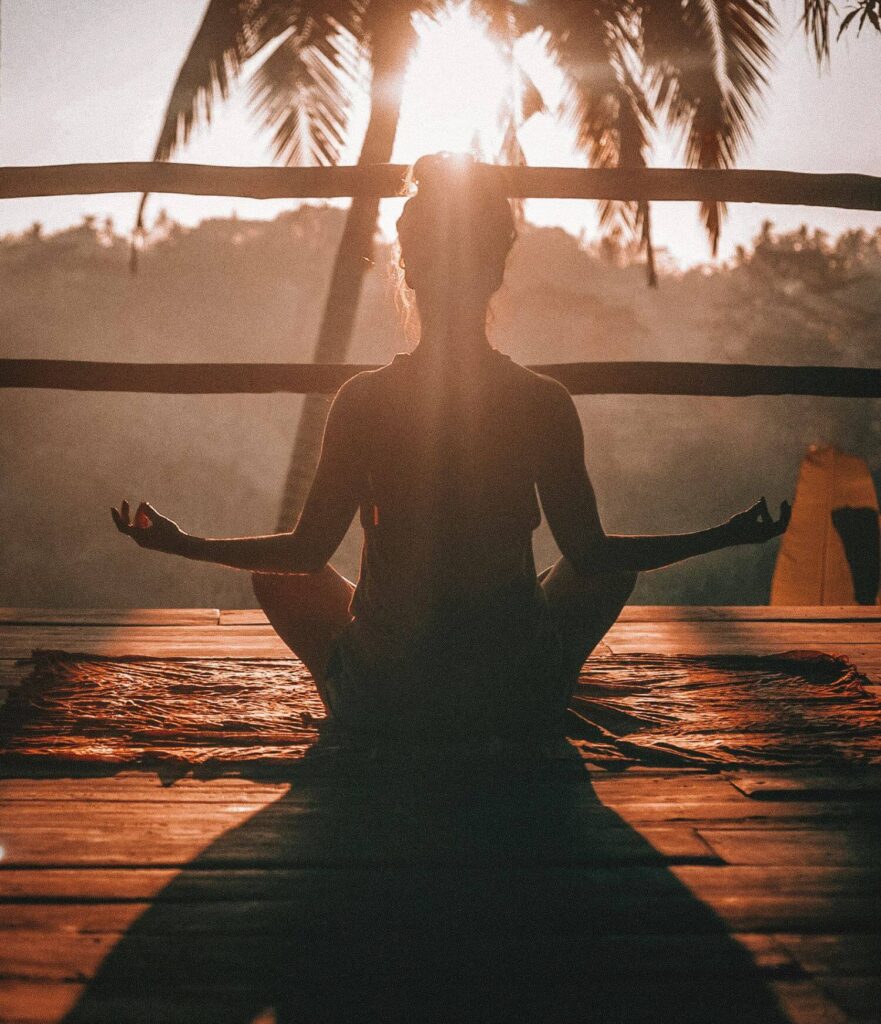 Lady practicing her spirituality