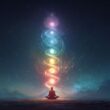 Illustration of someone unlocking the seven levels of higher consciousness
