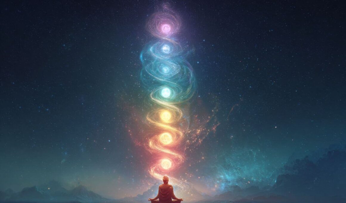 Illustration of someone unlocking the seven levels of higher consciousness