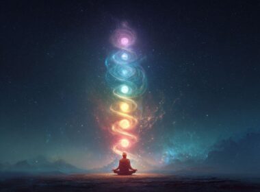 Illustration of someone unlocking the seven levels of higher consciousness